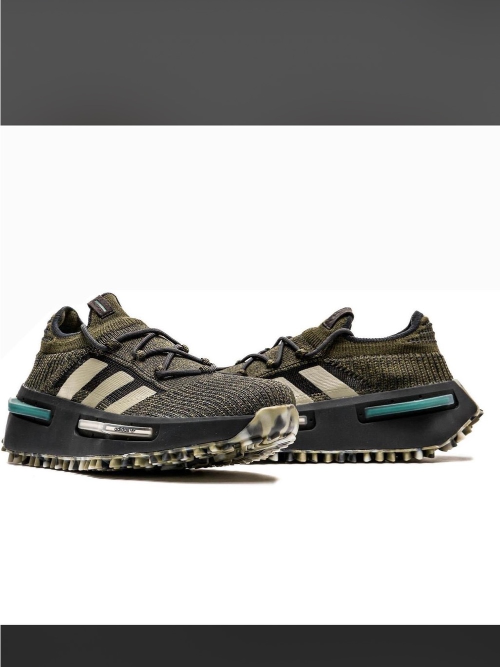 NIB adidas NMD_S1 in the "Focus Olive / Silver Pebble / Carbon" colorway